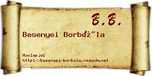 Besenyei Borbála névjegykártya